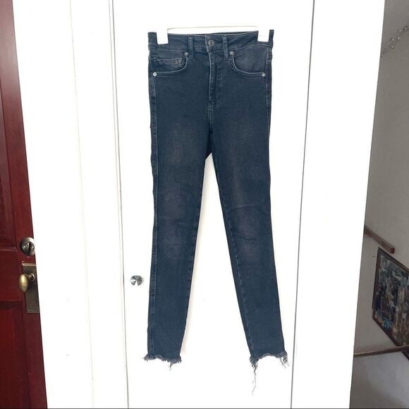 We The Free high waisted raw hem black jeans - Picture 7 of 9